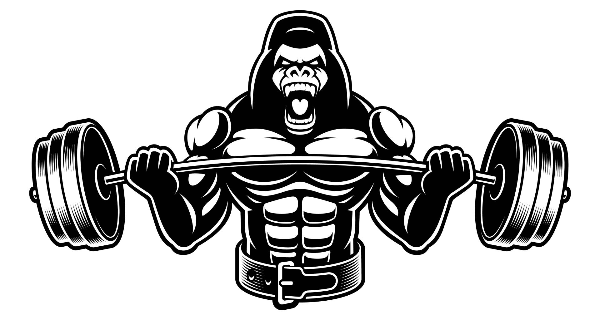 Gorilla With Barbell Wallpaper