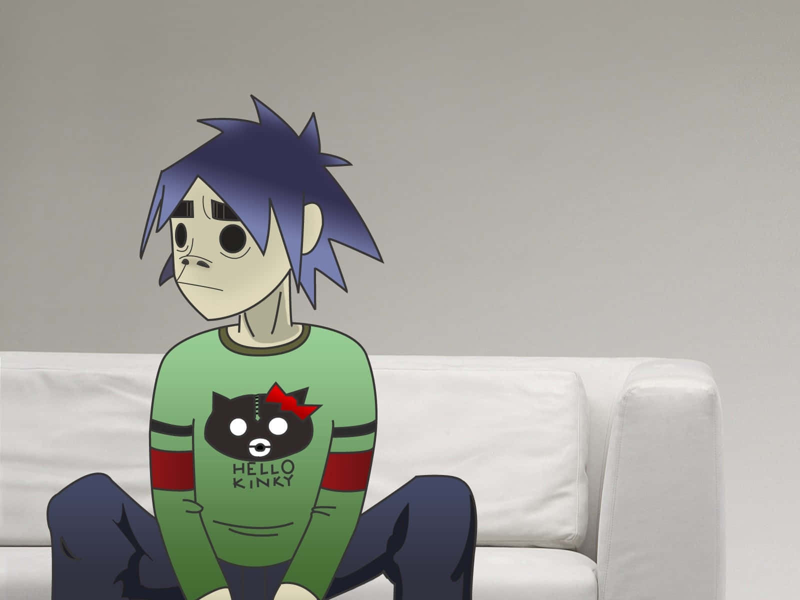 Unpersonaje De Dibujos Animados Sentado En Un Sofá
