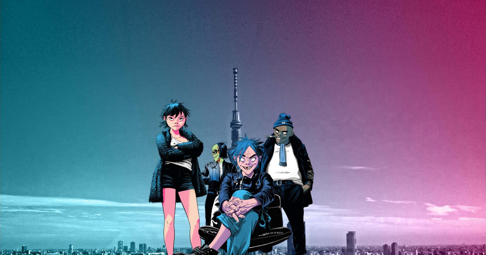 Fans of Gorillaz can enjoy a high-resolution 4K look at the band Wallpaper