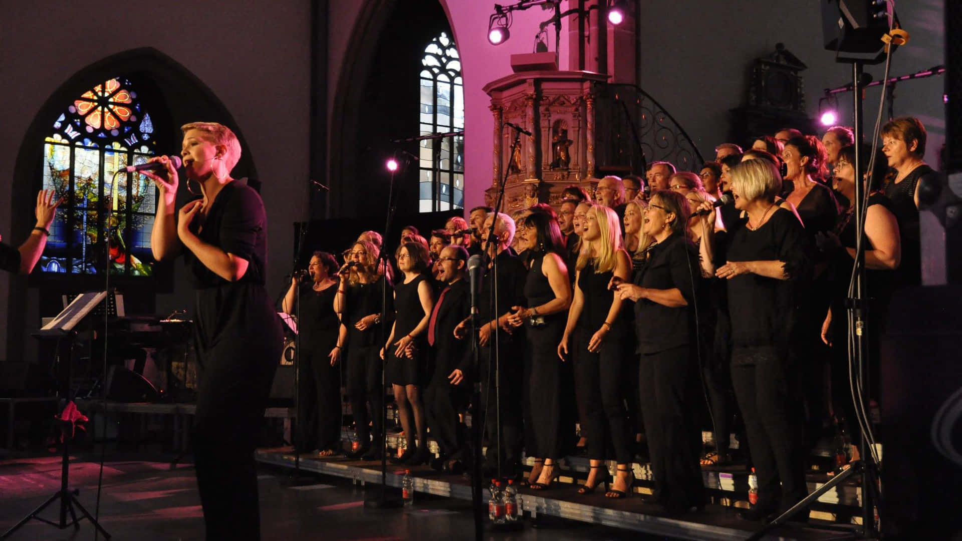 Gospelkoor Optreden In De Kerk Achtergrond