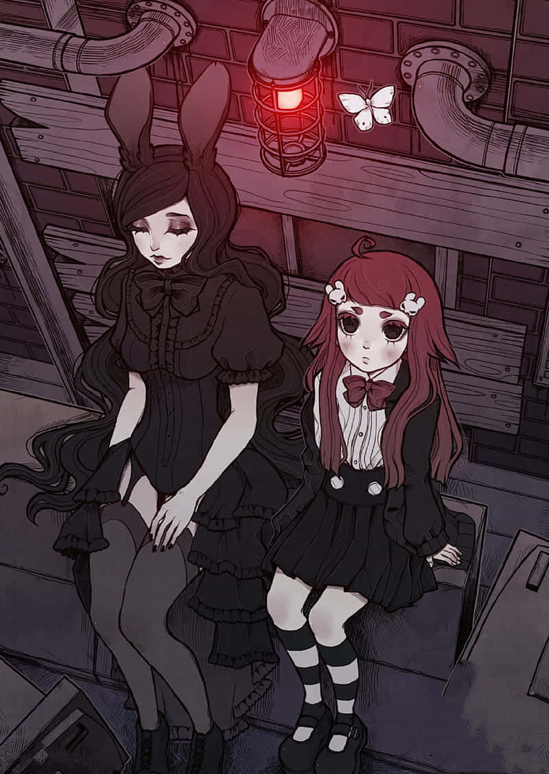 Goth Anime Girls Wonder And Tsuki Wallpaper