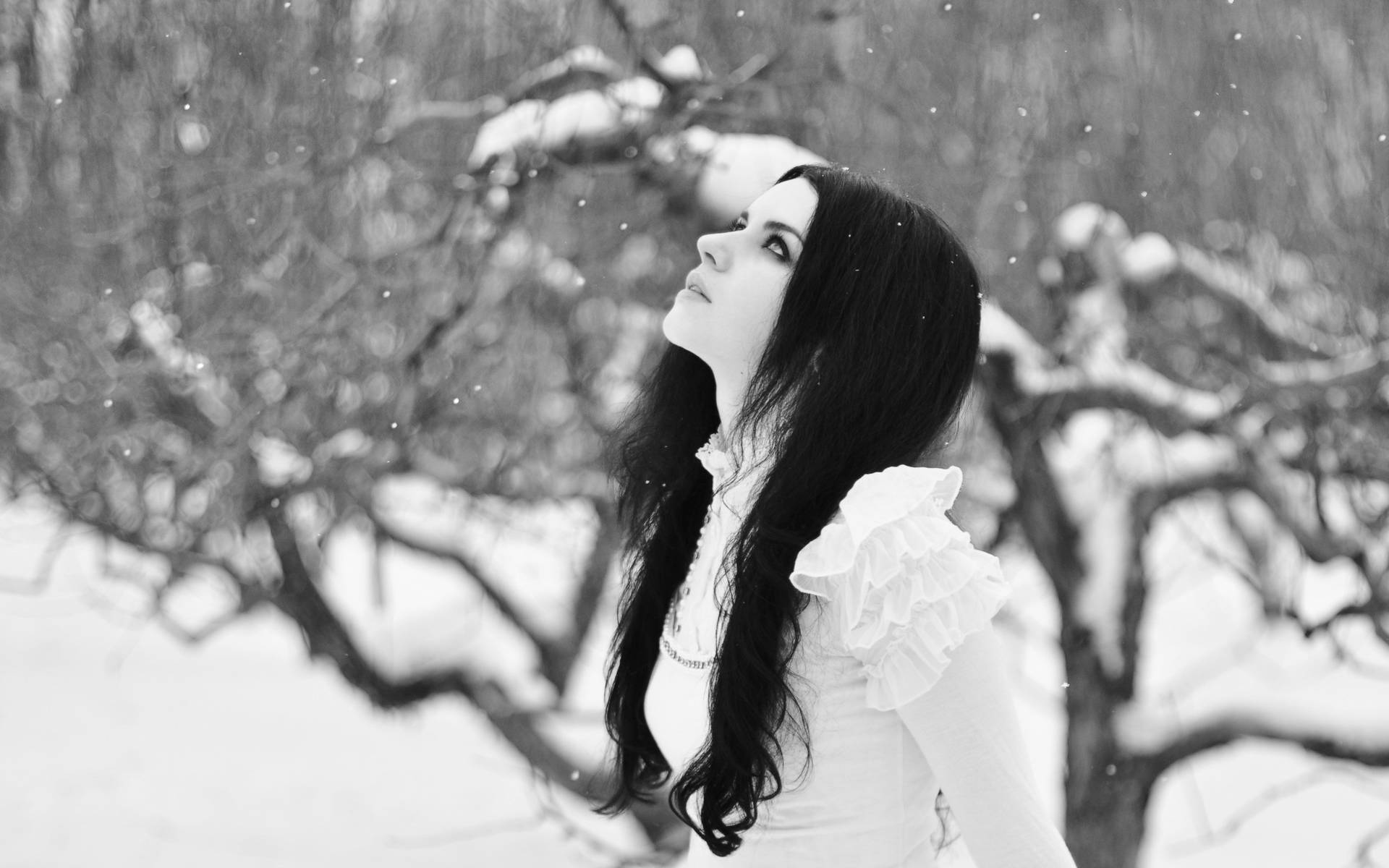 Goth Girl In Snow Wallpaper