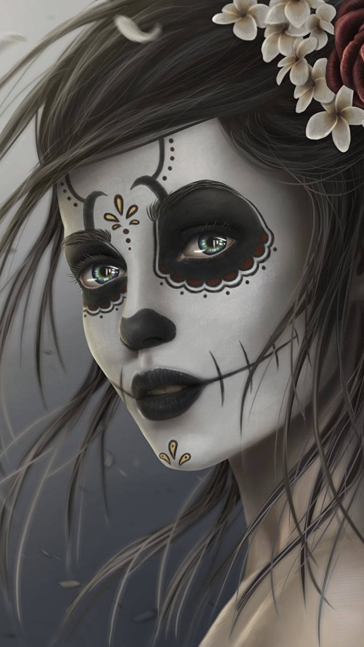 Goth Girl Skull Makeover PFP Wallpaper