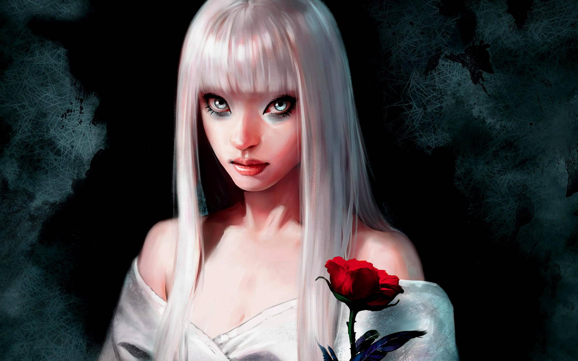 Goth Girl With Rose