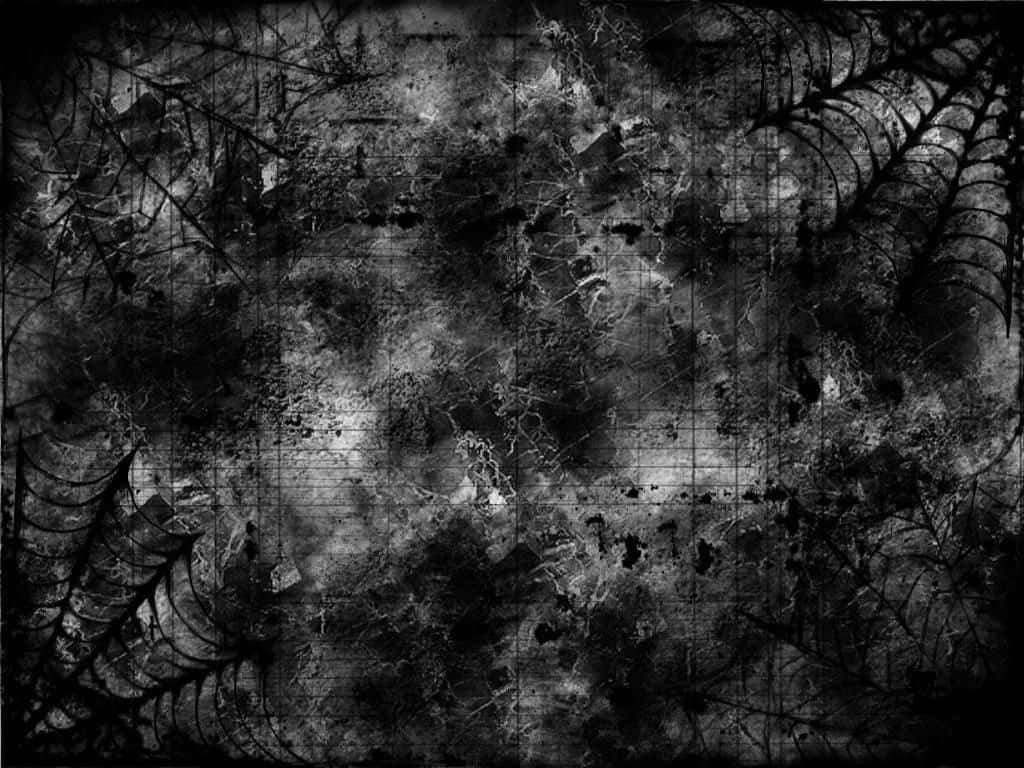A Black And White Background With Spider Webs