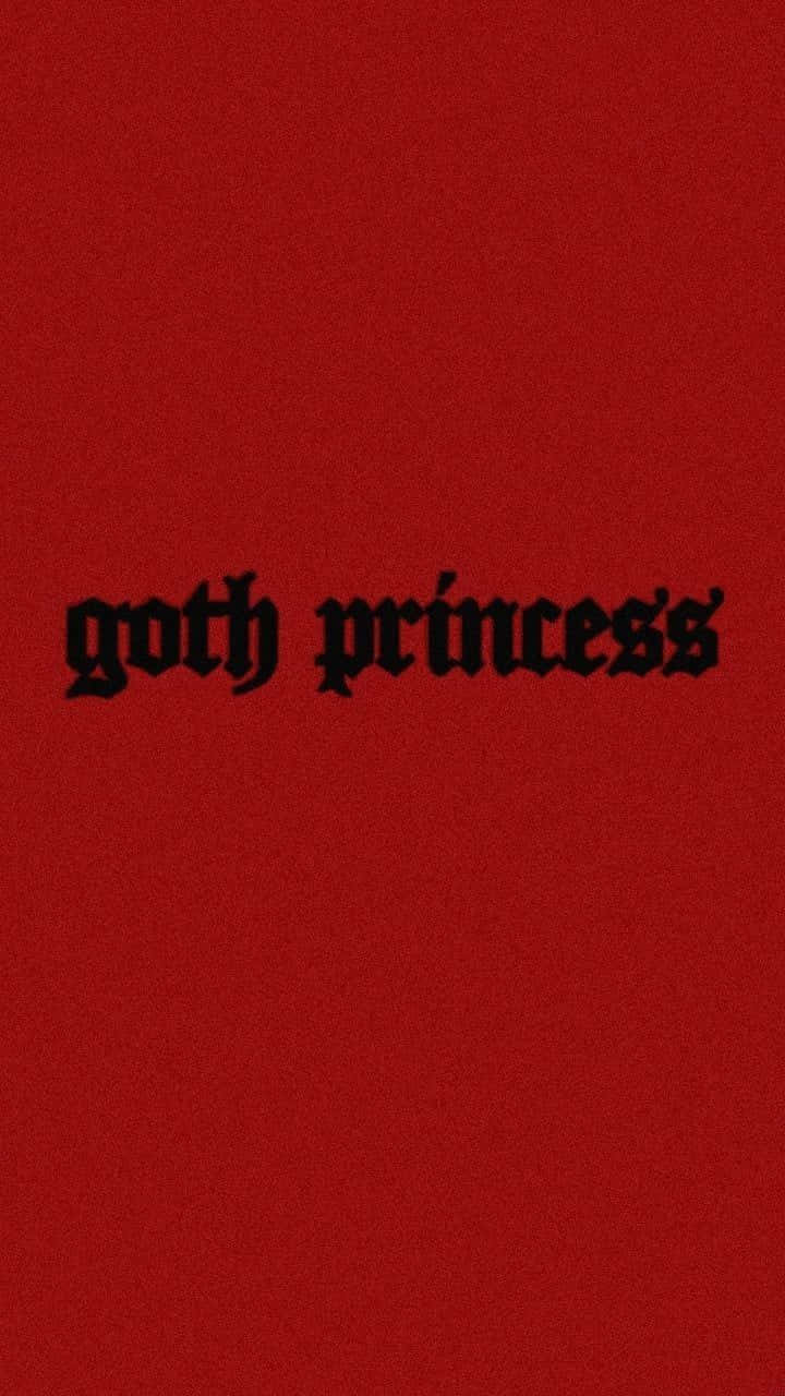Goth Princess Text Red Background Wallpaper