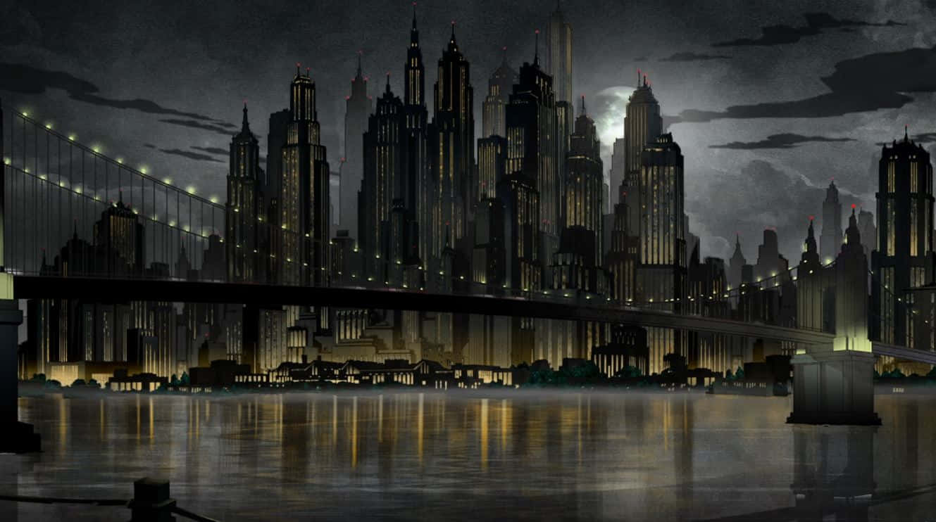 Stunning Gotham City Skyline at Night