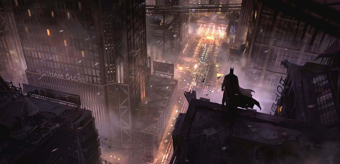 Dark and Mysterious Gotham City Skyline