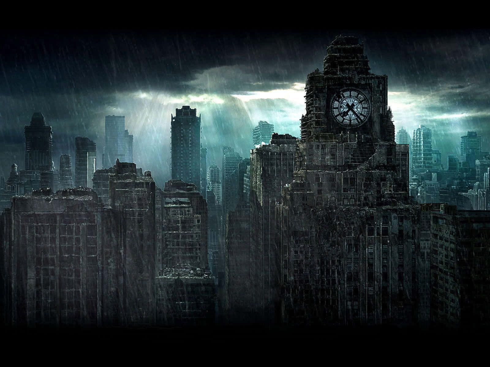 Majestic Gotham City Skyline at Night