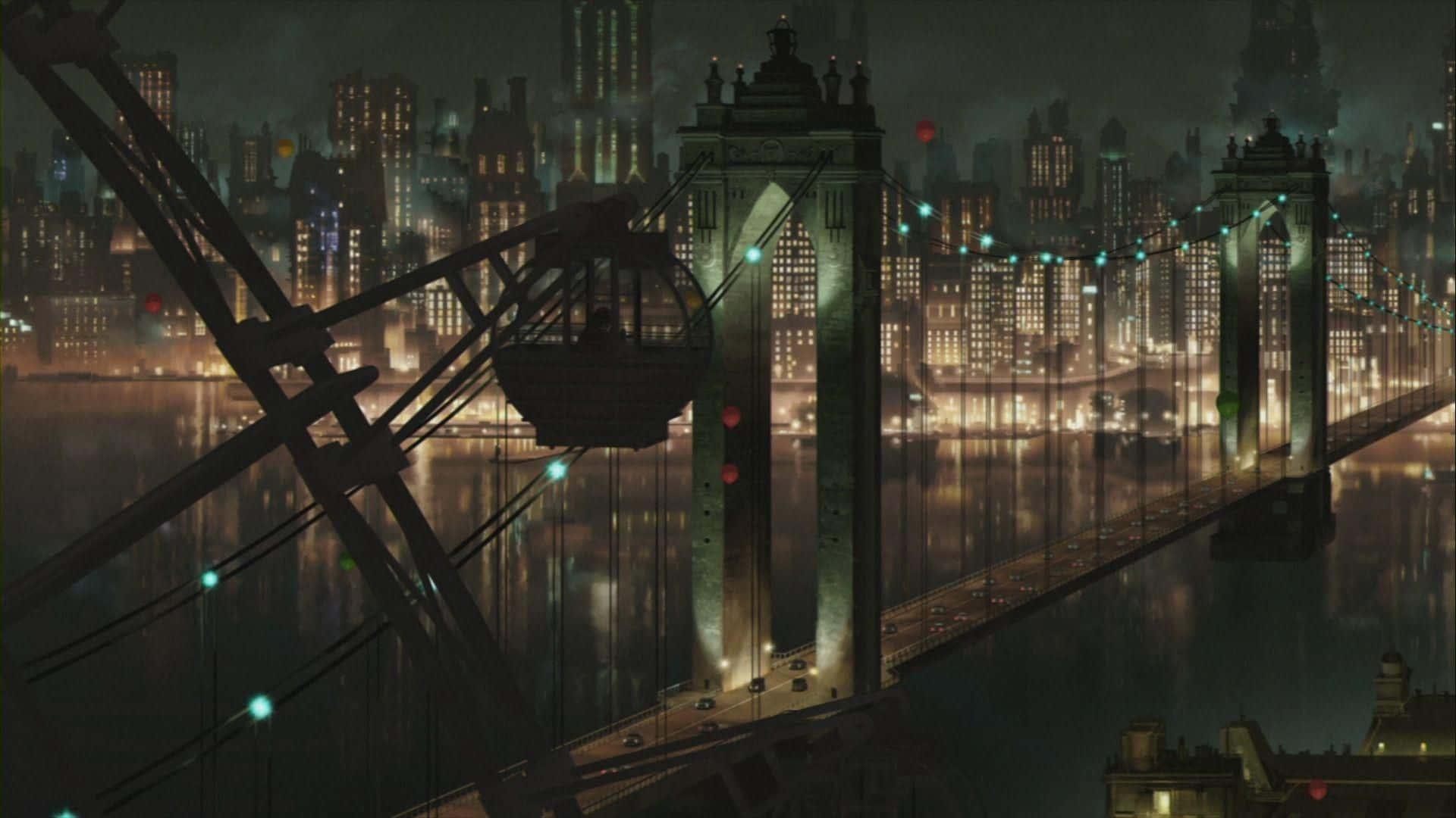 Mysterious Gotham City Skyline at Night