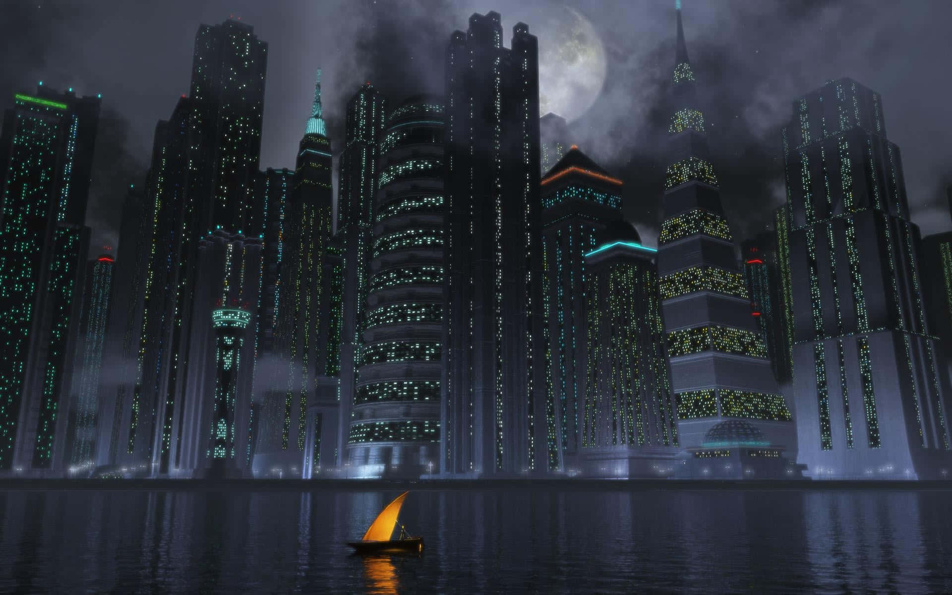 Spectacular Dark Gotham City Skyline