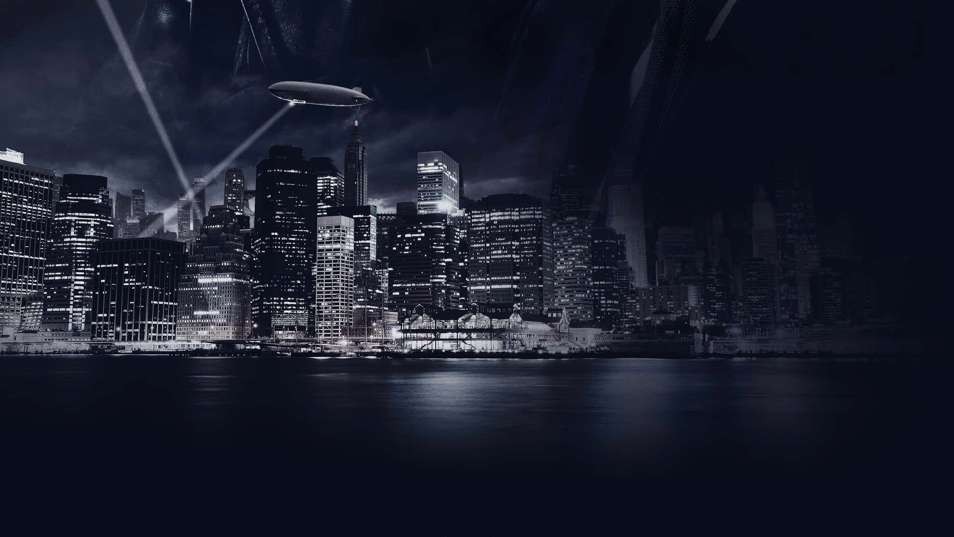 "The Neon Lights Of Gotham City" Wallpaper