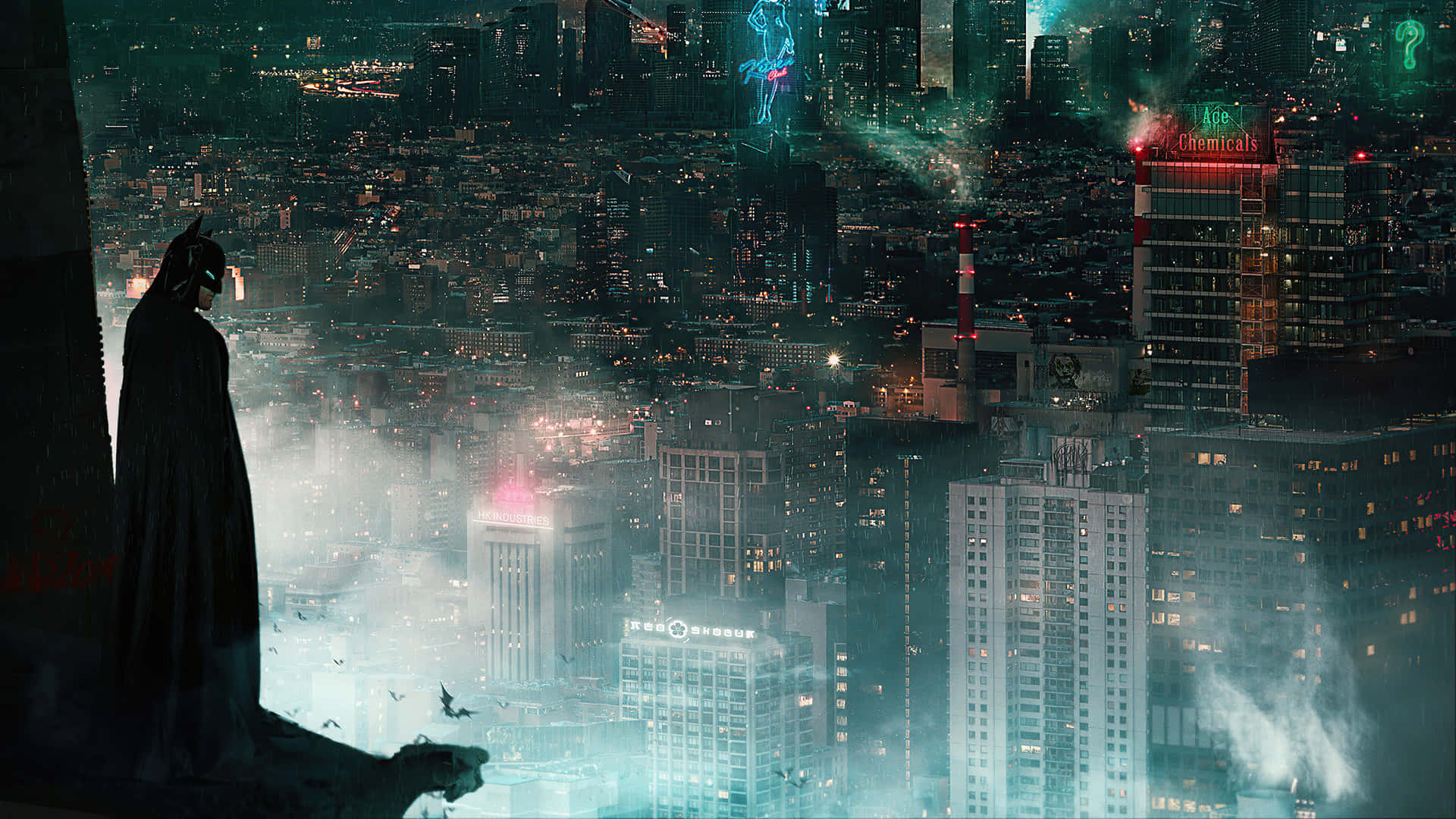 Gotham City Skyline At Night