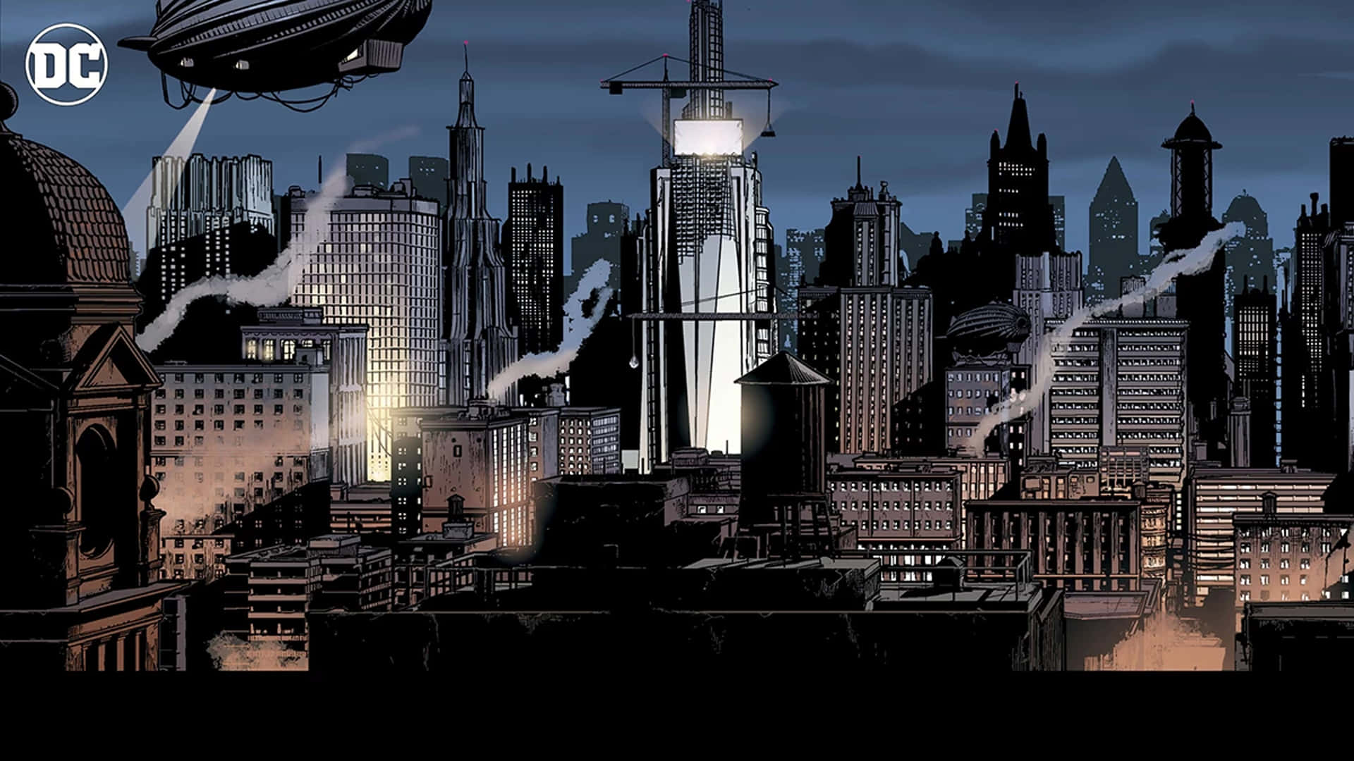 The hustle and bustle of Gotham City Wallpaper