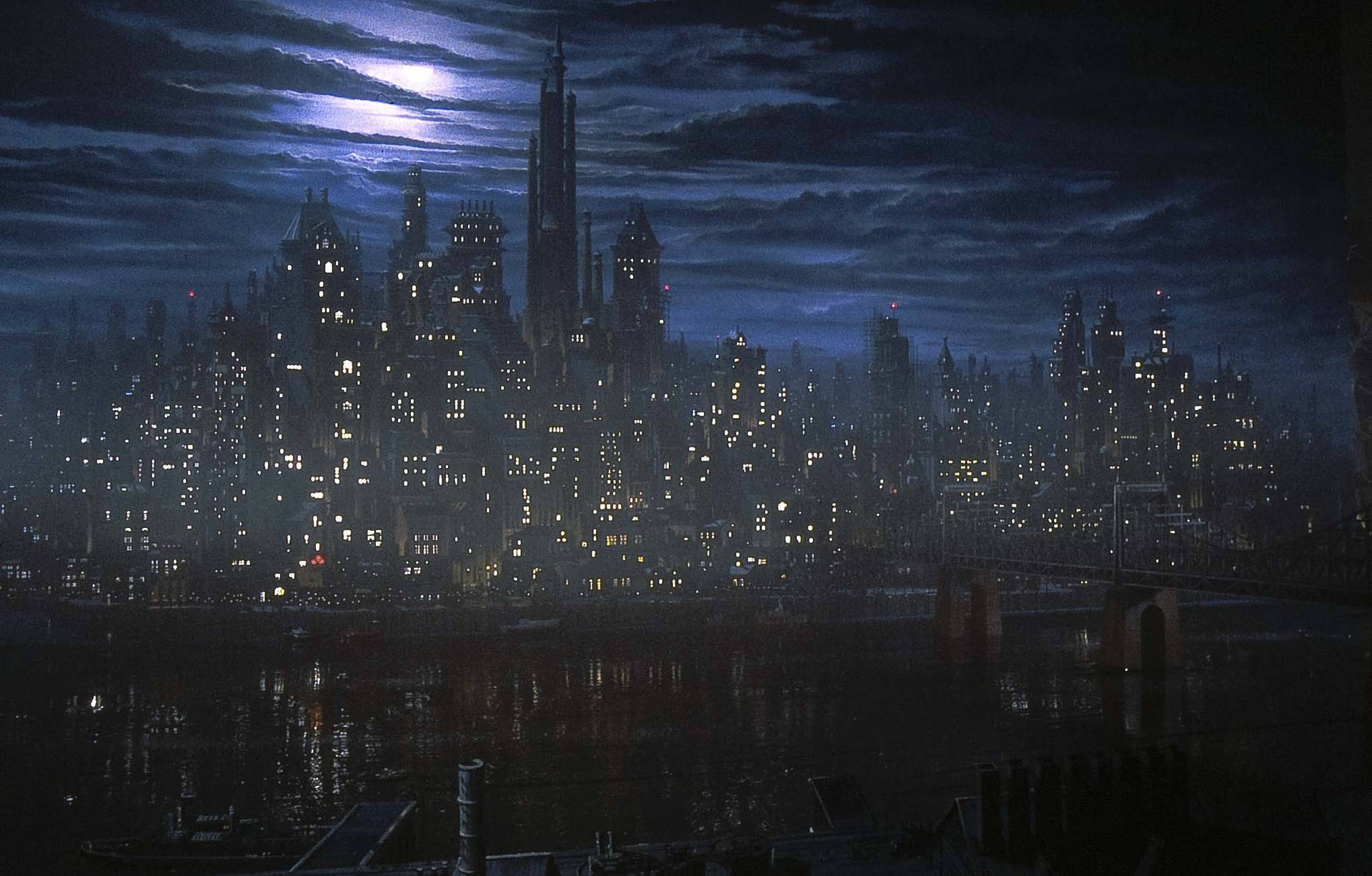 Gotham City Gloomy Night Wallpaper