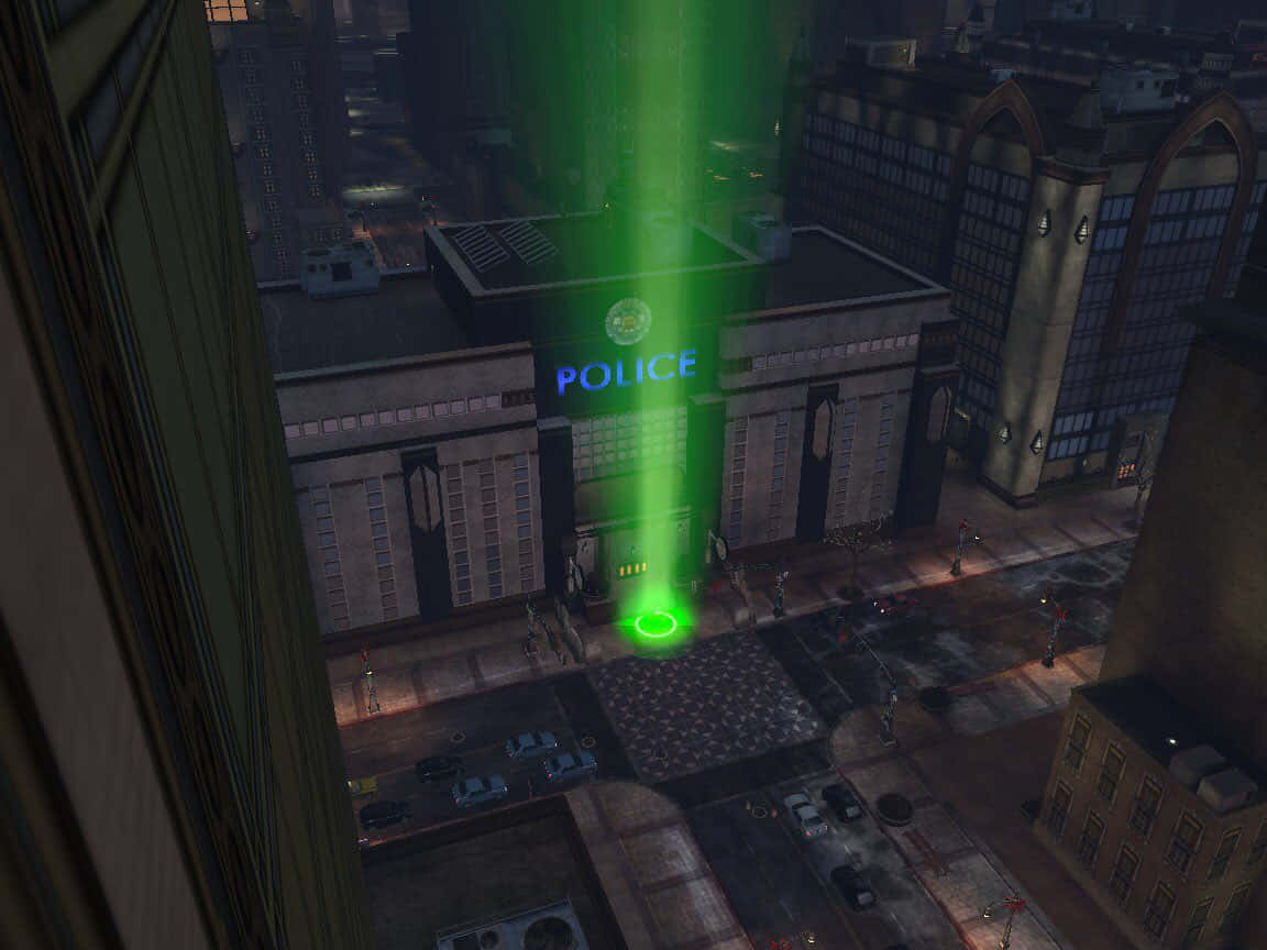 Gotham City Police Department Headquarters at Night Wallpaper