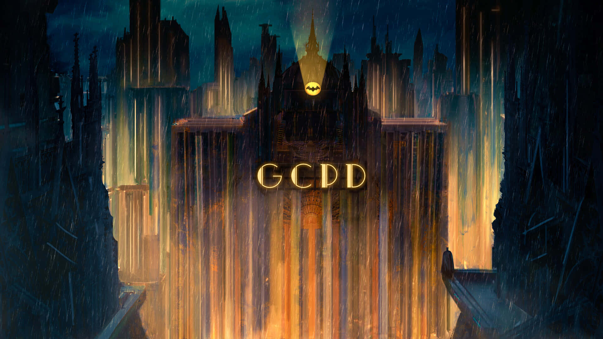 Nighttime at Gotham City Police Department Wallpaper