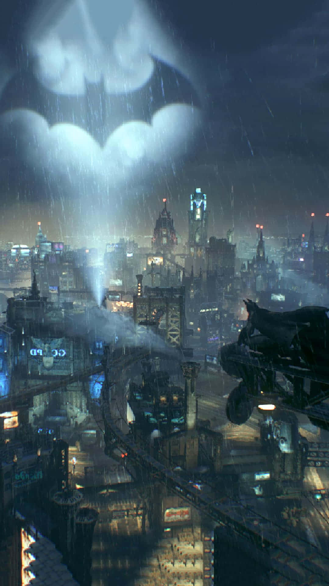 Gotham City's Majestic Night Skyline