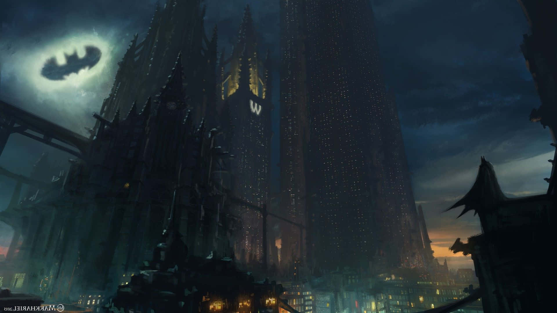 The View From Above - Witness the Glorious Landscape of Gotham City Wallpaper