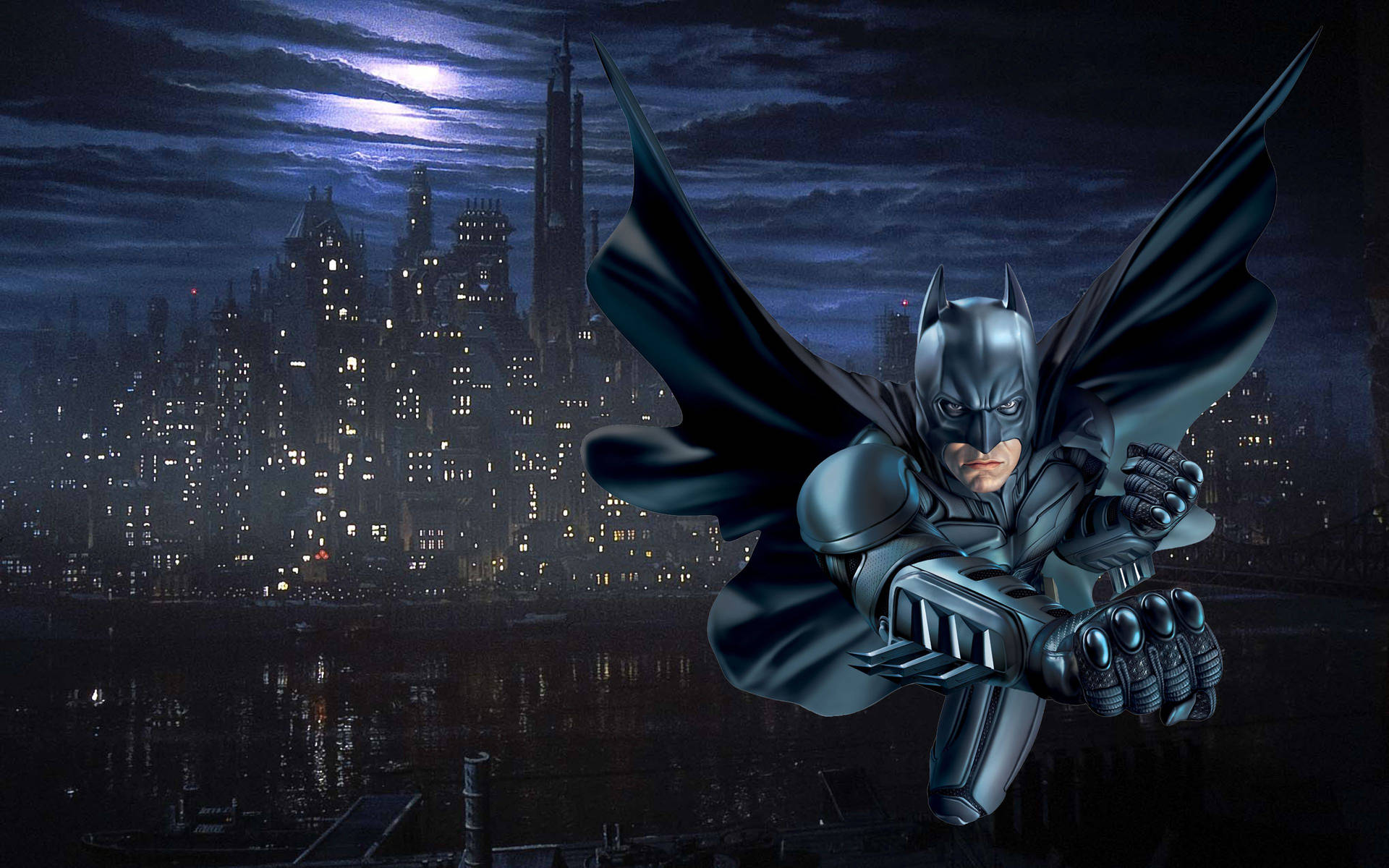 Gotham City Under The Moonlight Wallpaper