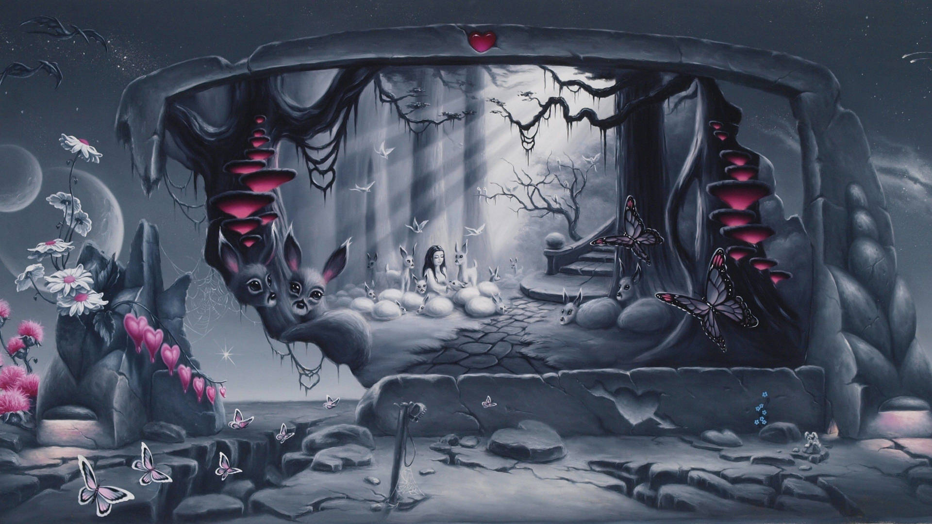 Alice in Wonderland alice bunny disney gate hole in rabbit red  trippy HD phone wallpaper  Peakpx
