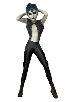 Gothic_ Animated_ Character_ Pose PNG