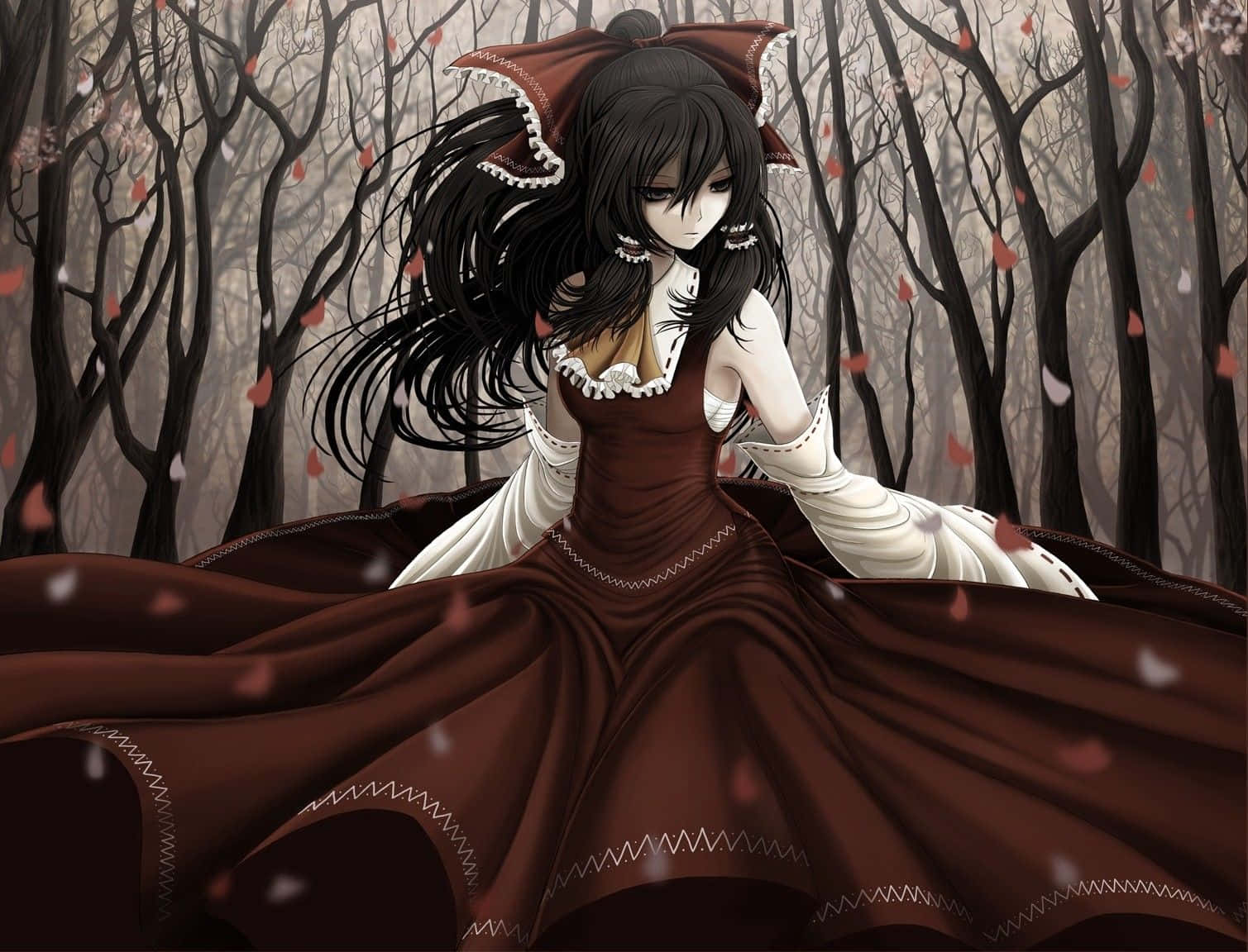 A slightly gothic but beautiful anime girl Wallpaper