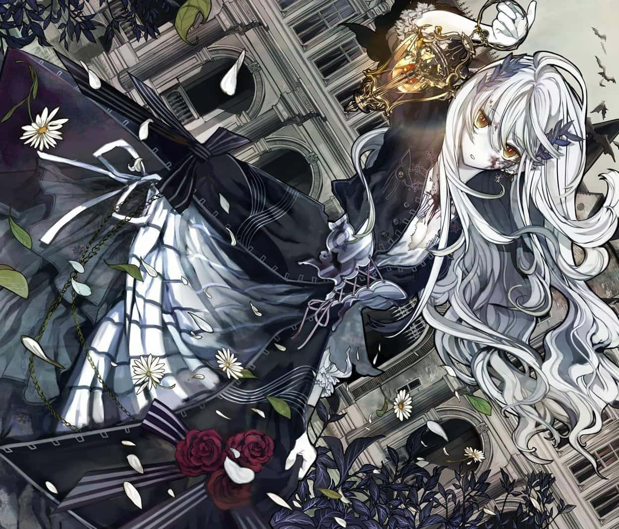 Besværgende skønhed i den gotiske anime-verden. Wallpaper