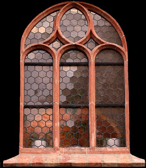 Gothic Arch Stained Glass Window PNG
