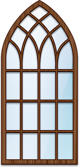 Gothic Arch Window Design PNG