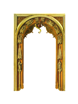 Gothic Archway Ornate Carvings PNG