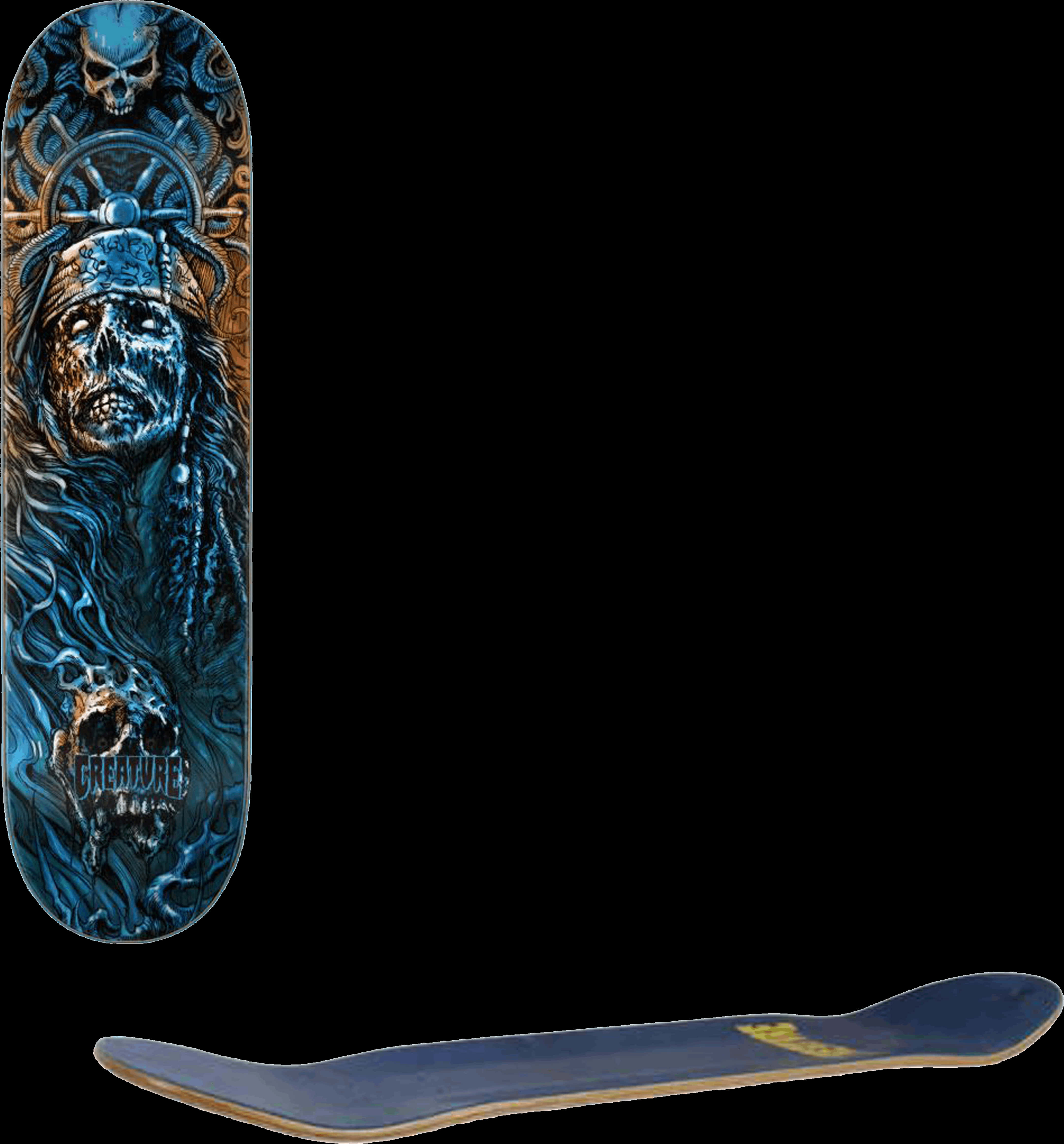 Gothic Art Skateboard Deck PNG