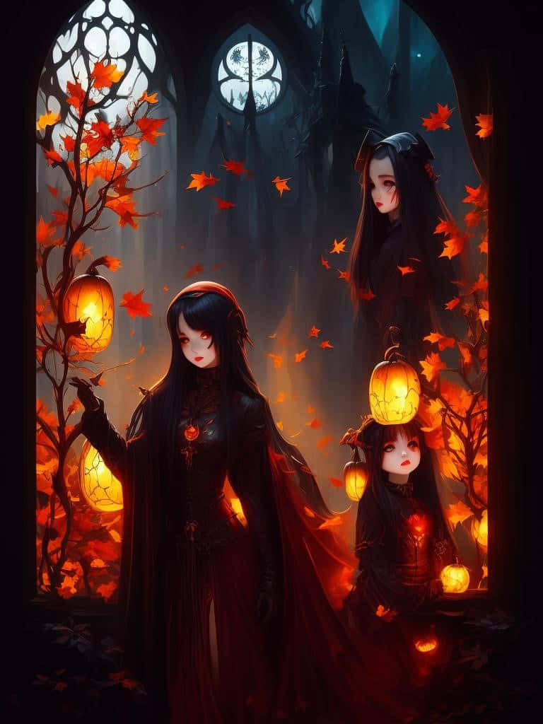 Gothic Autumn Fantasy Artwork Wallpaper