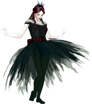 Gothic Ballerina Artwork PNG