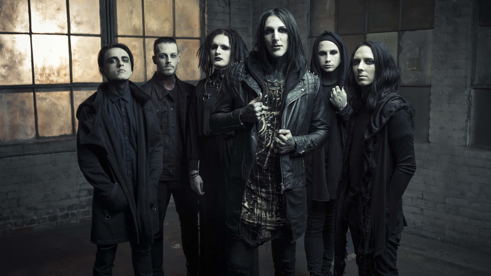 Gothic_ Band_ Portrait_ Motionless_ In_ White Wallpaper