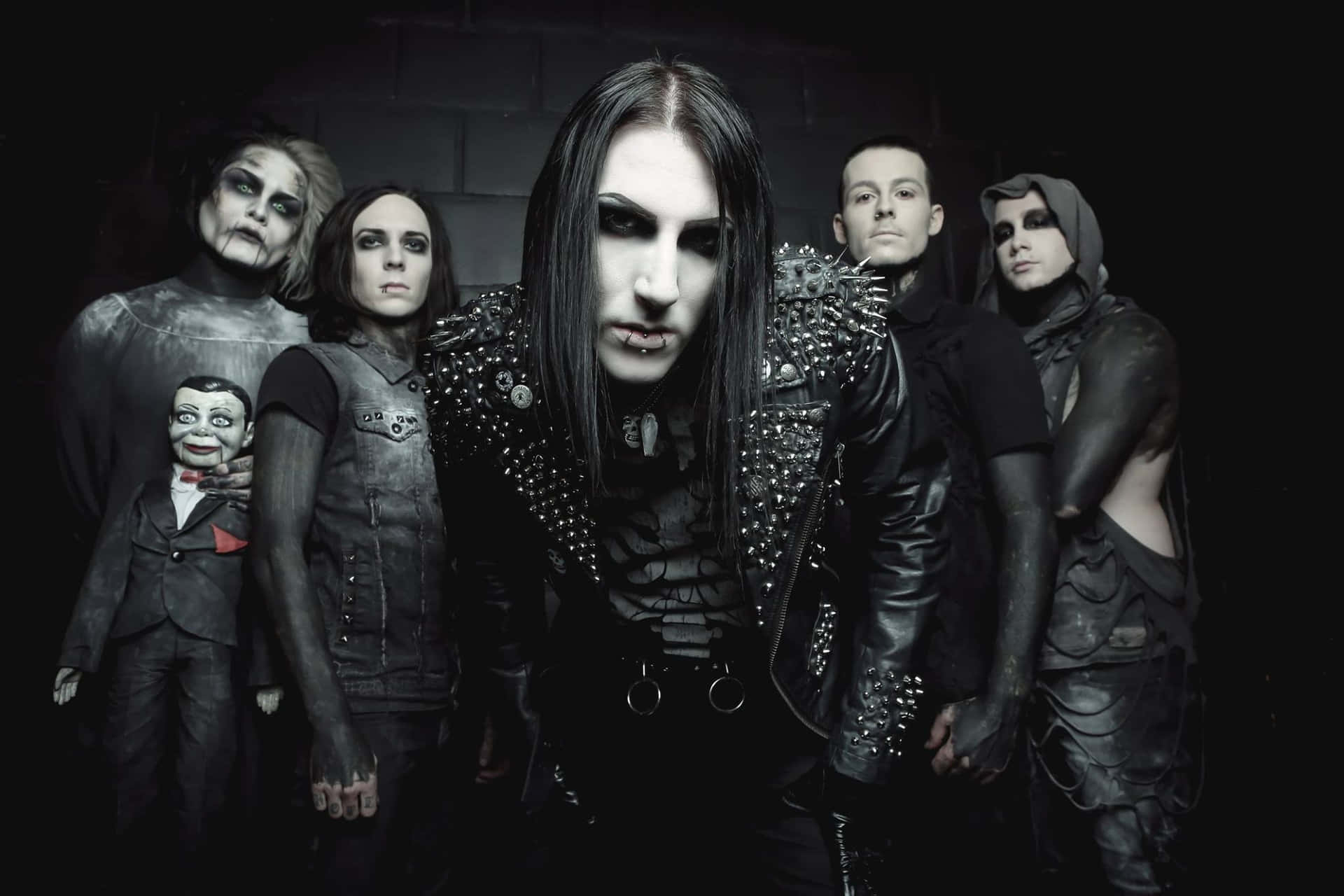 Gothic_ Band_ Portrait_ Motionless_ In_ White Wallpaper