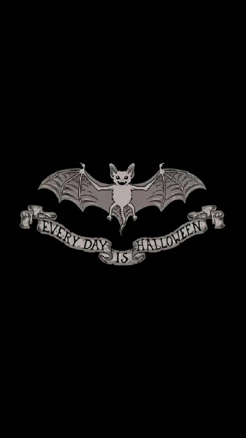 Gothic Bat Halloween Mantra Wallpaper