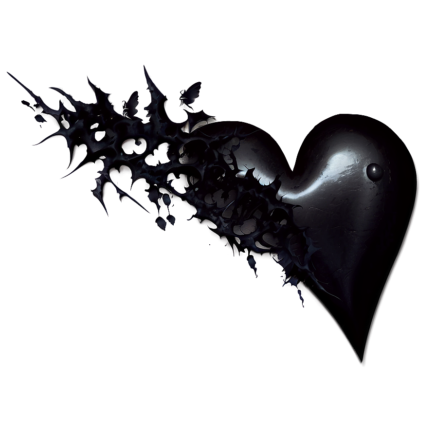 Gothic Black Broken Heart Png 63 PNG