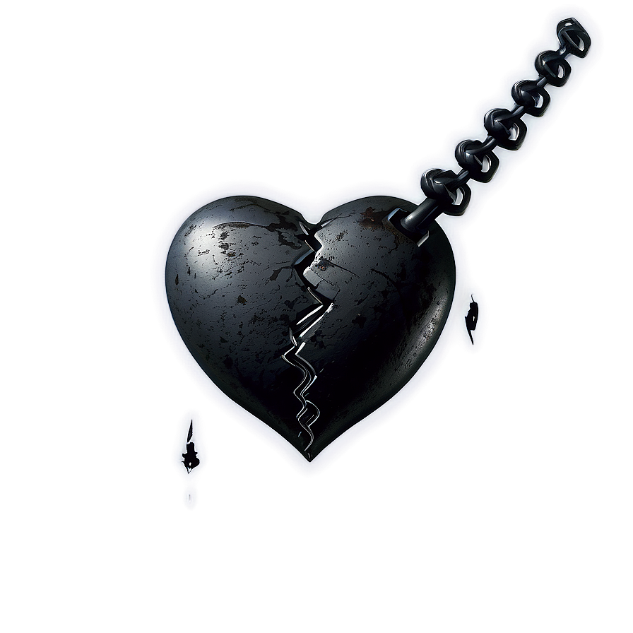 Gothic Black Broken Heart Png Oqy PNG