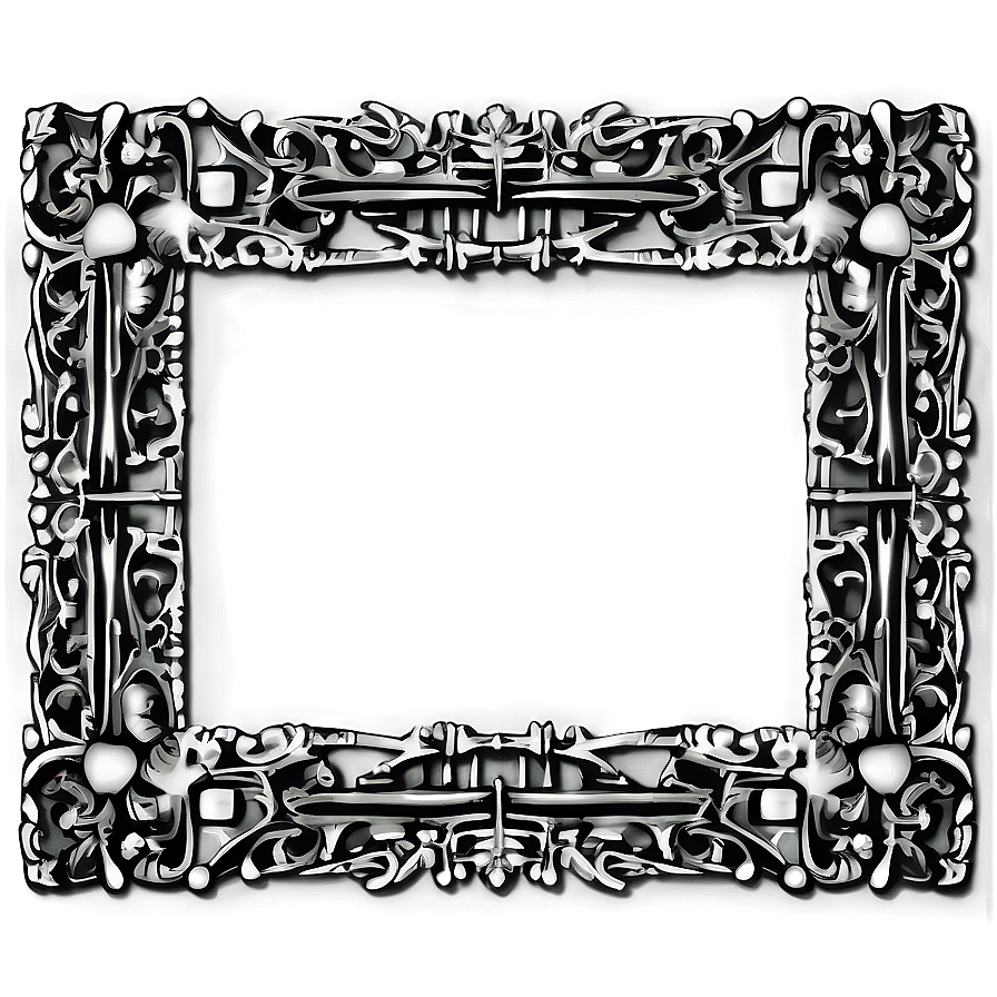 Gothic Border Frame Png Gey PNG