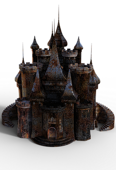 Gothic Castle Model Render PNG