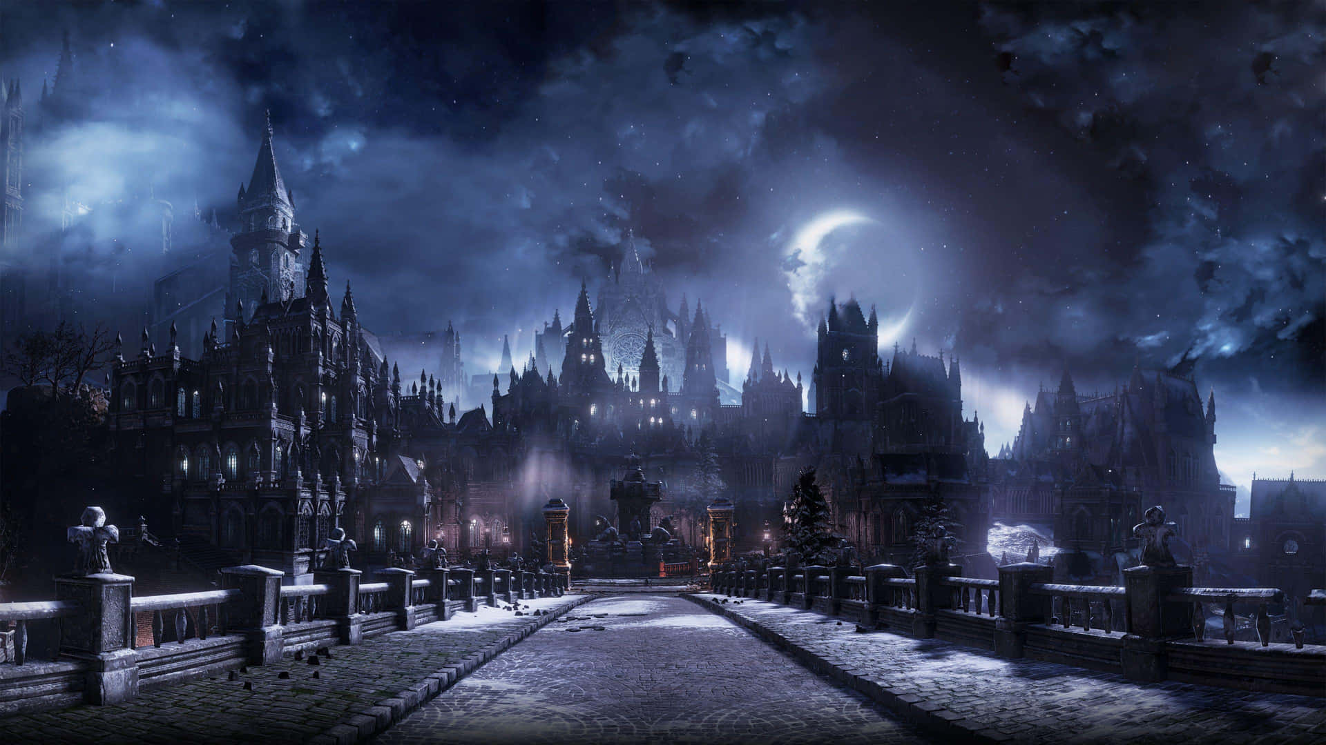 Gothic_ Castle_ Moonlit_ Night Wallpaper