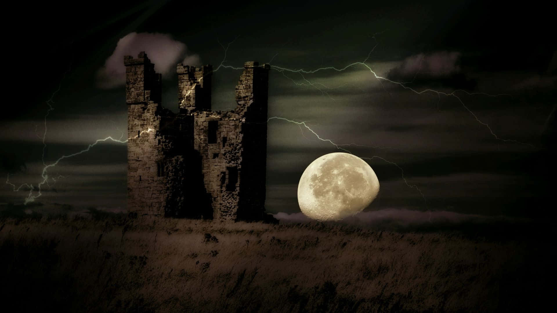 Gothic_ Castle_ Under_ Full_ Moon Wallpaper