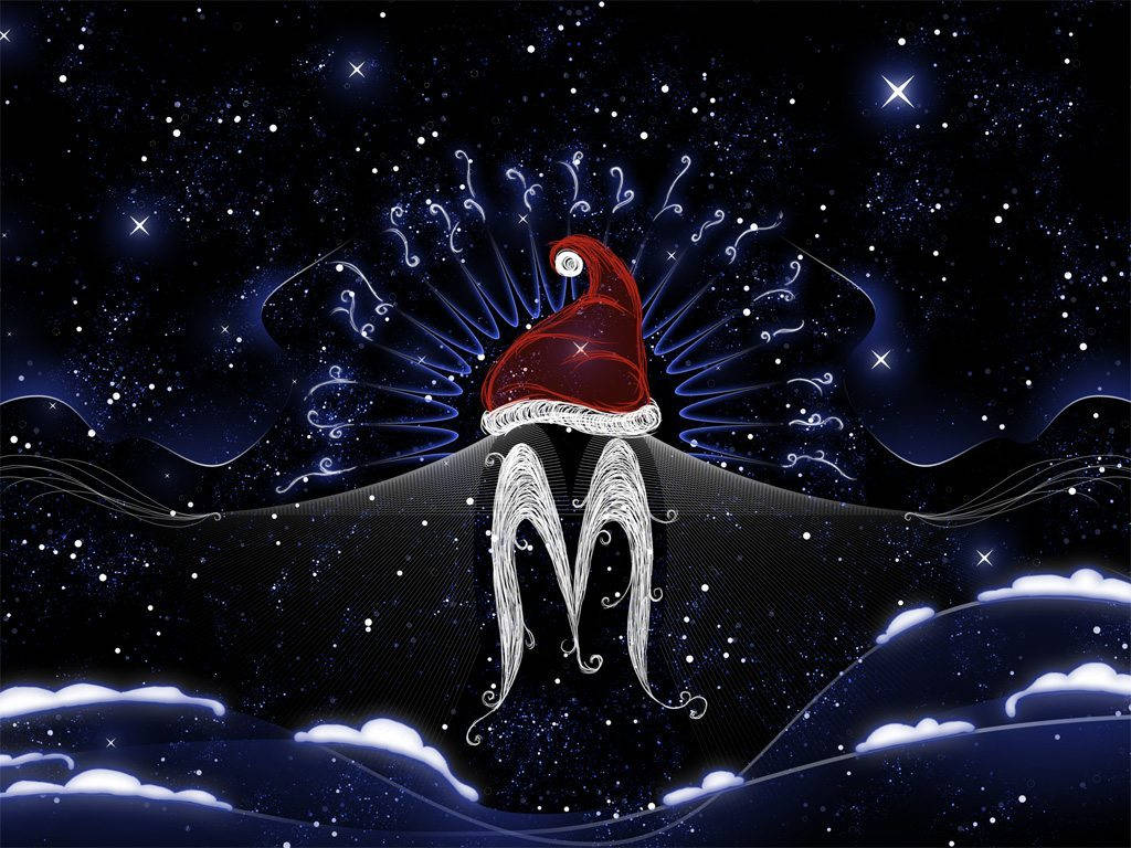 A Santa Hat With A Star In The Sky Wallpaper