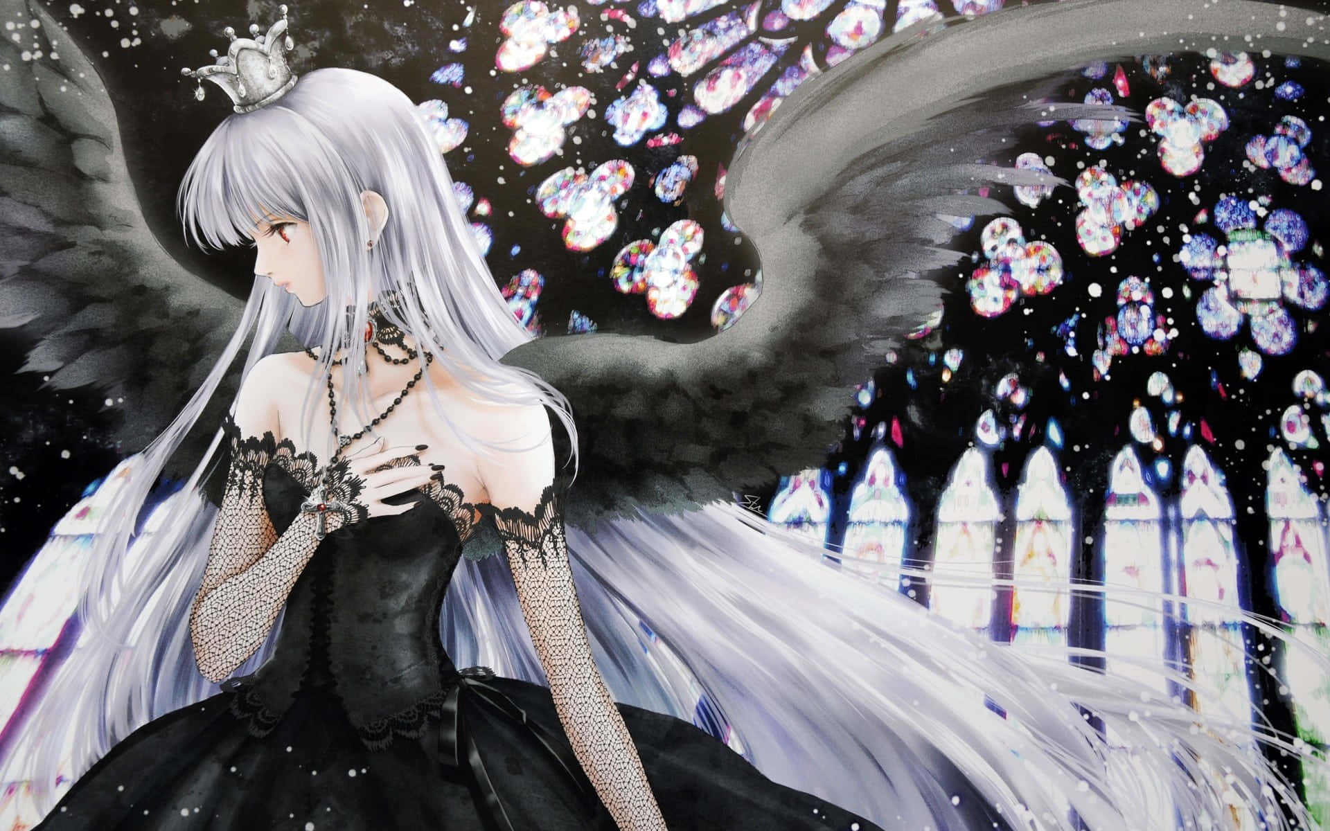 A Beautiful Woman in Gothic Costume Wallpaper