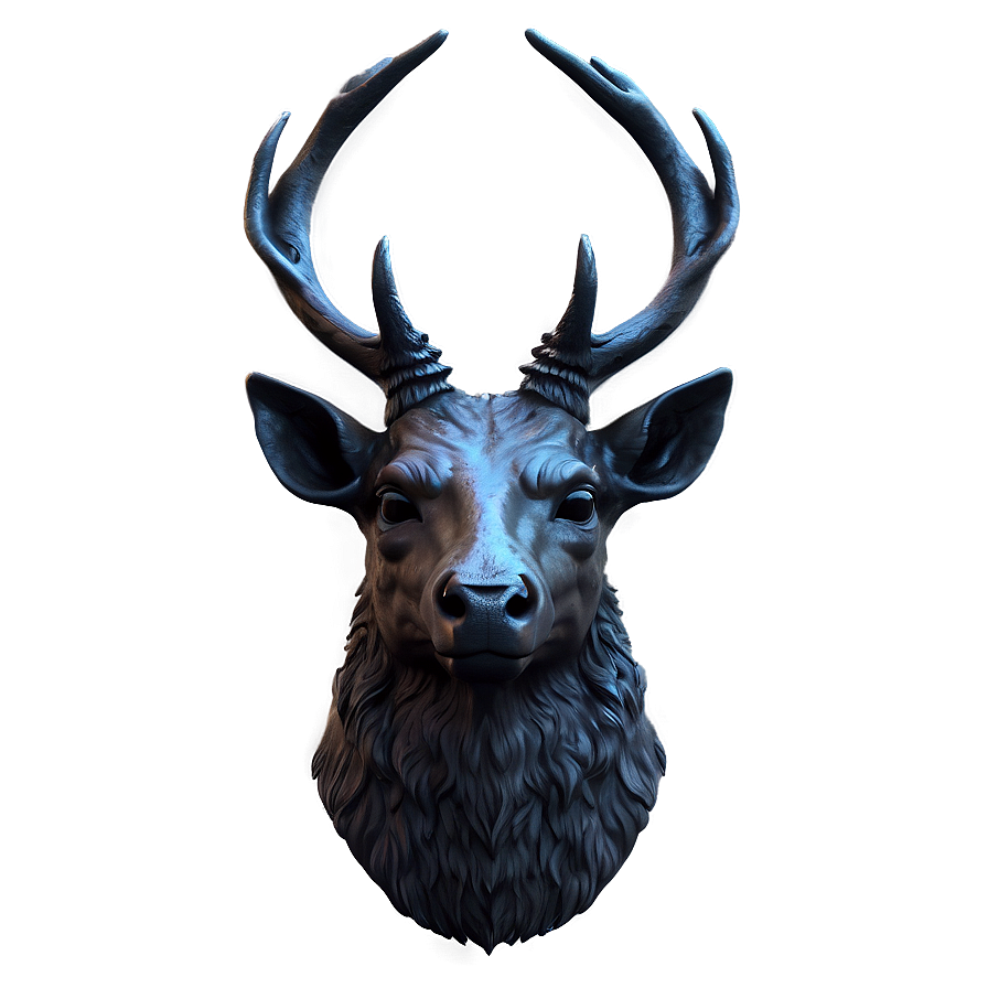 Gothic Deer Head Dark Style Png 12 PNG