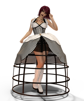 Gothic Dollin Cage Dress PNG