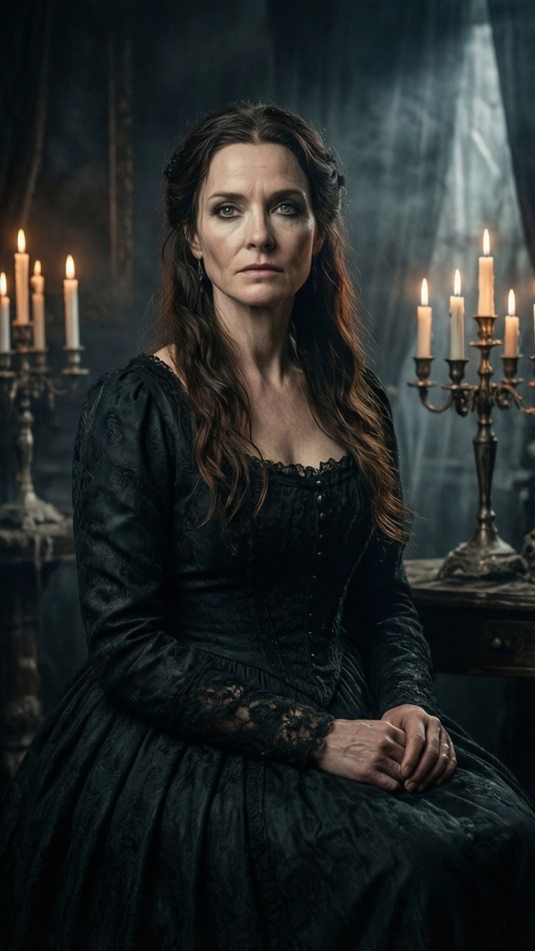Keanggunan Gotik Wallpaper — Katie McGrath dalam suasana Victoria gotik