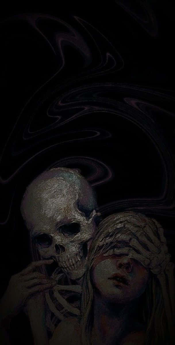 Gothic_ Elegy_ Skull_and_ Blindfolded_ Figure.jpg Wallpaper