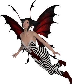 Gothic Fairyin Flight PNG